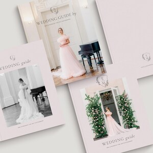 Four different cover variations for a wedding photography welcome guide, offering minimalist and editorial options to match any brand identity.