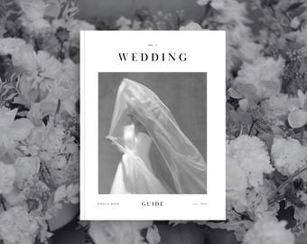 Modern CANVA Client Welcome Guide For Wedding Photographers, Contemporary Minimal Magazine Template With Professional Pre-Written Copy