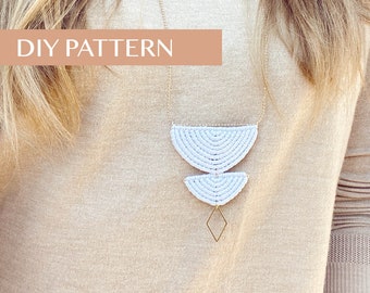 Macrame PATTERN macrame necklace, DIY necklace, macrame tutorial