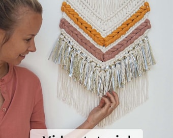 Dahlia Macraweave Wall Hanging Tutorial: Boho Macrame Pattern (PDF with text & video)