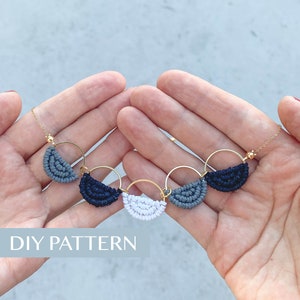 Macrame PATTERN necklace, DIY macrame tutorial, macrame jewelry pattern, macrame tutorial video