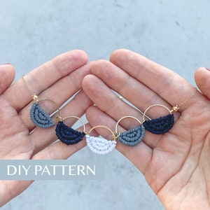 Macrame PATTERN necklace, DIY macrame tutorial, macrame jewelry pattern, macrame tutorial video image 1