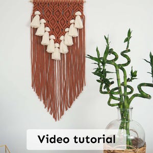 Macrame pattern for a wall hanging, macrame wall hanging PDF tutorial, macrame tutorial video home decor