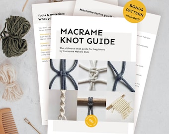 Macrame Knot Guide for Beginners: Video Tutorial (PDF with text & video)