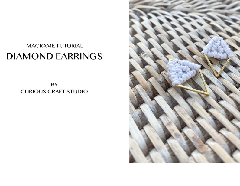 Macrame PATTERN earrings, macrame tutorial, macrame jewelry image 6