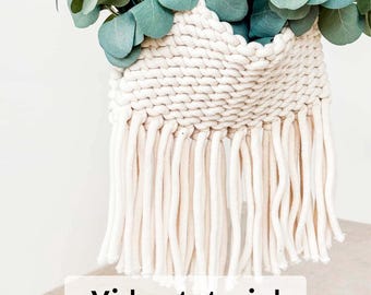 Macrame Hammock Plant Hanger Tutorial (PDF Pattern with text and video)