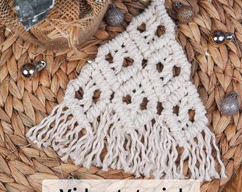 Macrame Christmas Tree Pattern, Beginner DIY Tutorial (PDF & Video)