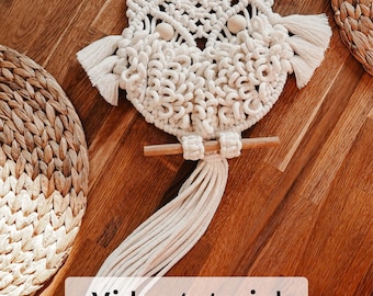 Macrame Owl Wall Hanging Pattern, Video Tutorial (PDF Pattern)