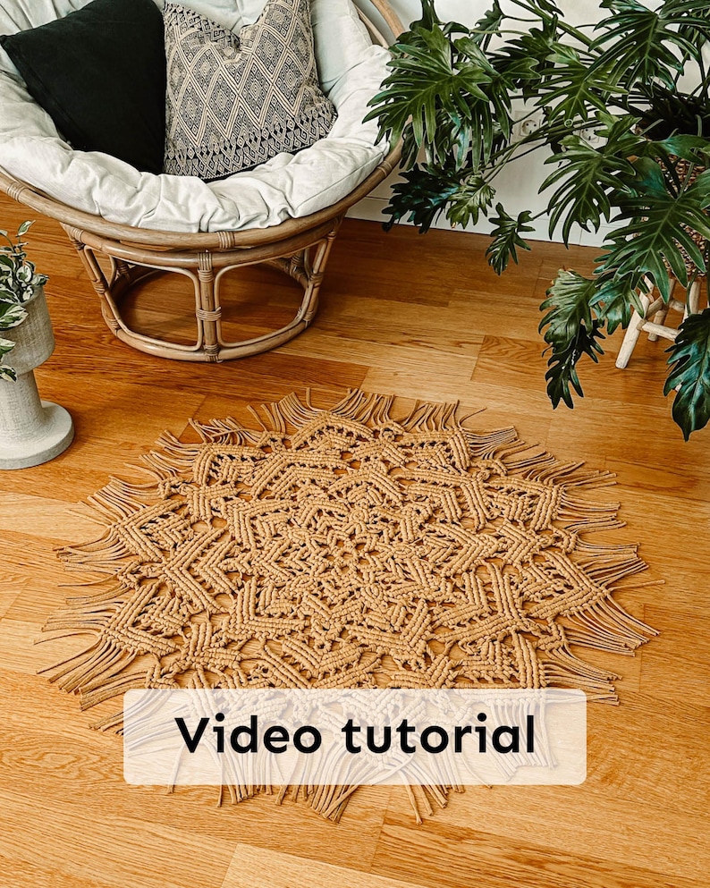 Macrame Tutorial for a Mandala Rug, Macrame PDF Pattern Circular Rug ...