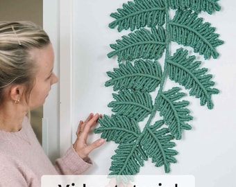 Macrame Fern Leaf Wall Hanging Video Tutorial: DIY Home Decor Project