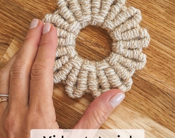 Macrame Coaster Video Tutorial, Flower Coaster DIY Pattern, Boho Home Decor