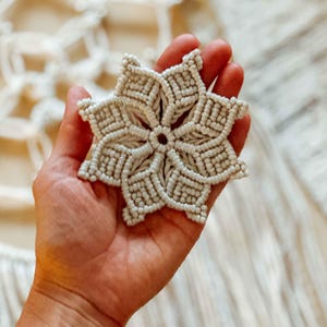Macrame Snowflake Pattern Coaster Macrame Star Coaster Pattern, Snowflake Ornament, Video Tutorial - Etsy