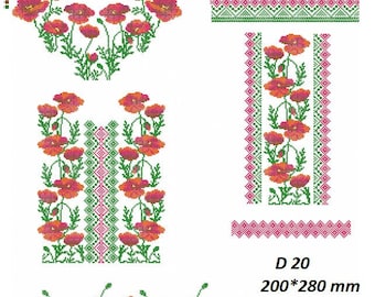 5 embroidery designs set, ukrainian cross stitch machine embroidery design, folk embroidery, vyshyvanka blouse