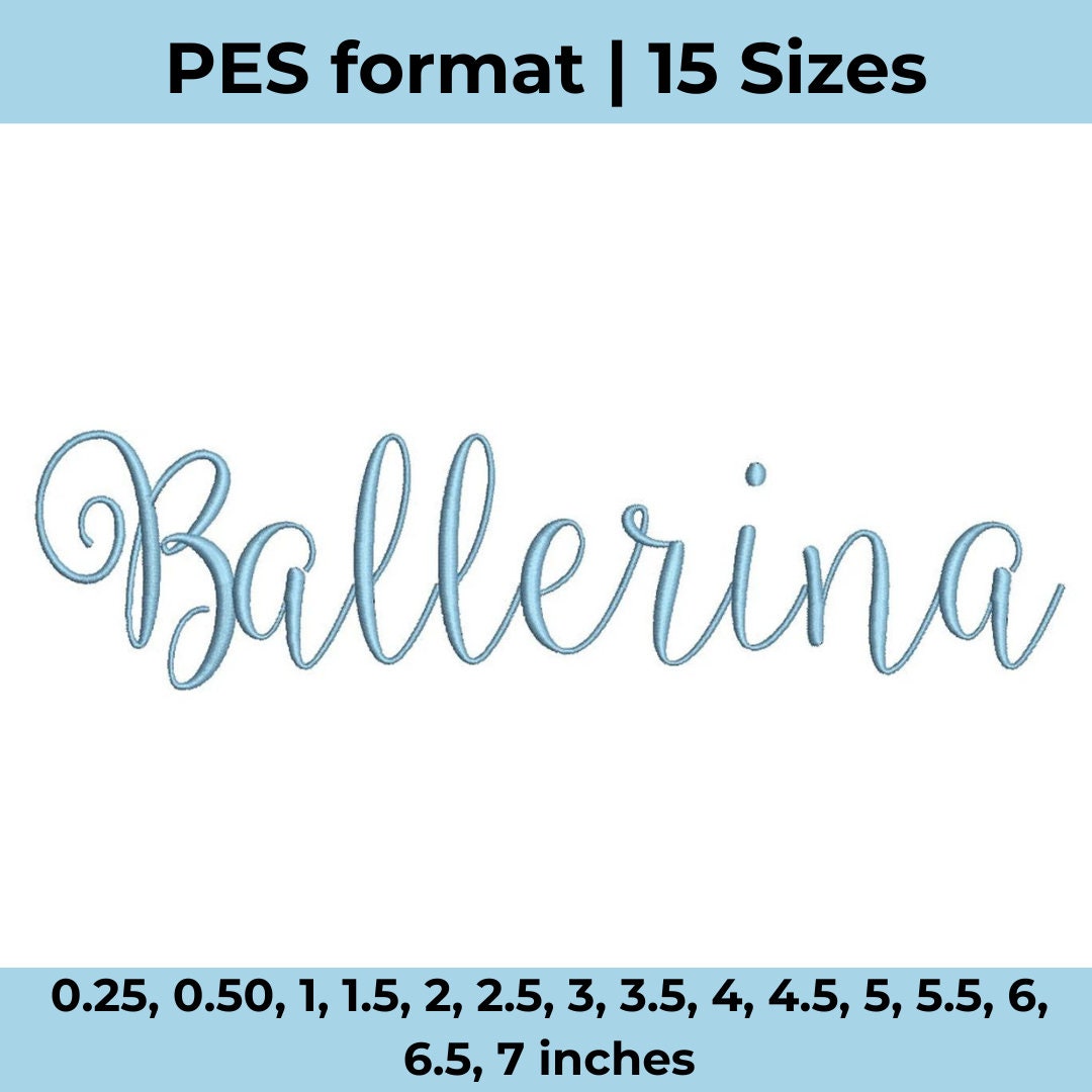 Embroidery Fonts Bx, Ballerina Script Embroidery, Embroidery Fonts ...