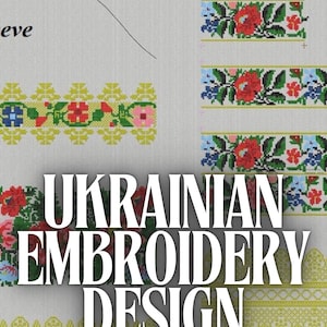 Ukrainian embroidery design, cross stitch machine embroidery design for shirt or dress, Slavic embroidery design for blouse