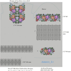 Ukrainian traditional cross stitch embroidery design for women, Vyshyvanka pattern, Ukrainian blouse
