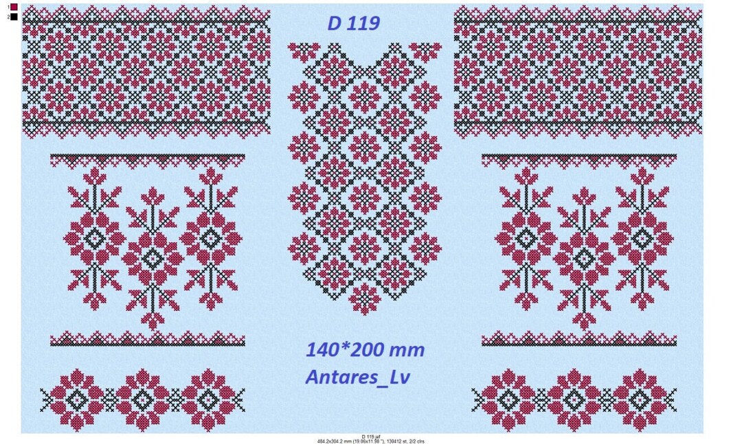 ウクライナ　刺繍本 UKRAINIAN EMBROIDERY Set of Ukrainian Cross Stitch Patterns, Traditional Folk