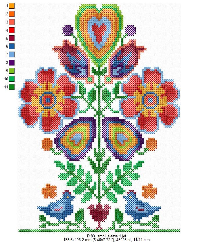 Ukrainian Machine Embroidery Design. Folk Cross Stitch Etsy