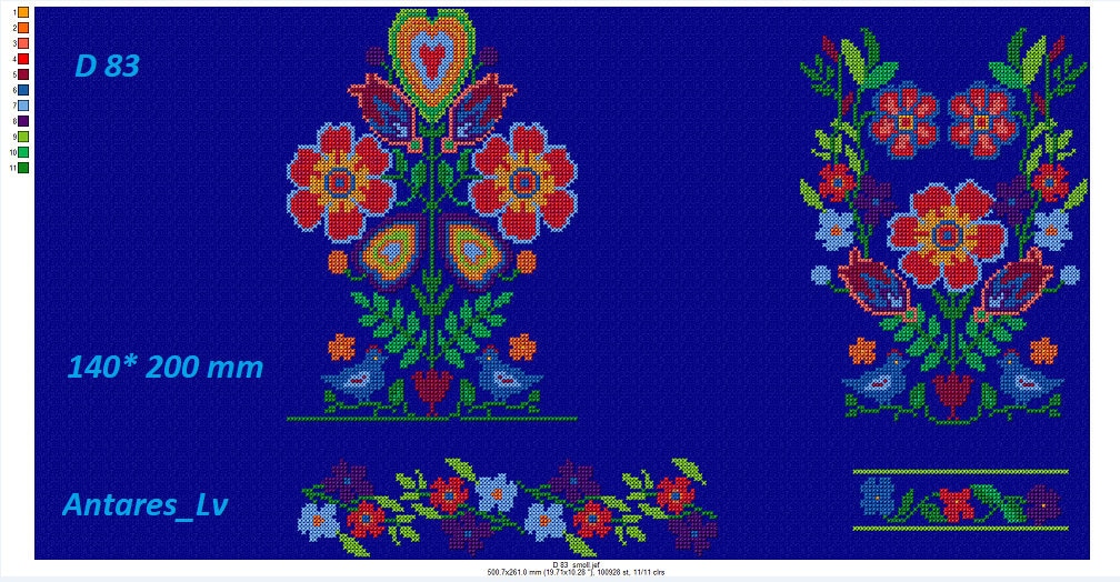 Ukrainian Machine Embroidery Design. Folk Cross Stitch Etsy