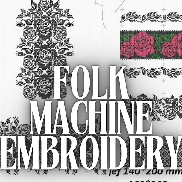 embroidery design to create folk costume, slavic embroidered shirt or vyshyvanka