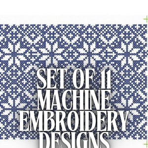 Set of 11 embroidery designs to create Folk or Slavic shirt, Cross stitch machine embroidery design, Ukrainian embroidery designs