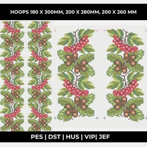 Folk embroidery design, set of 3 embroidery designs, machine embroidery, ukrainian cross stitch, Slavic, vyshyvanka blouse