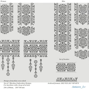 Ukrainian cross stitch embroidery for couple(man+woman), Vyshyvanka embroidery pattern, Ukrainian blouse