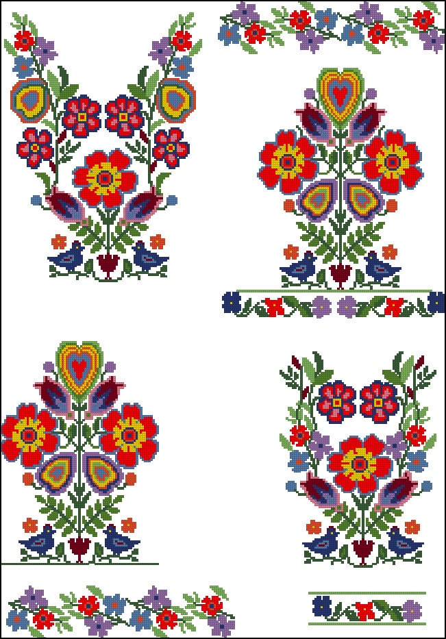 Ukrainian Machine Embroidery Design. Folk Cross Stitch Etsy