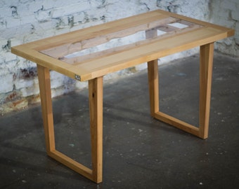 Modern Artisan Beech & Glass Dining table