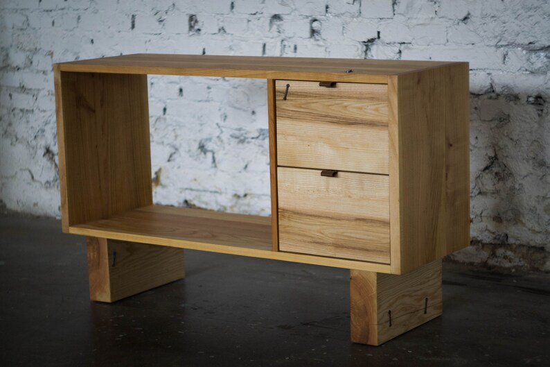 Cherry-en As Massief hout moderne kast afbeelding 1