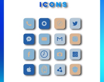 Light Blue Icons Etsy