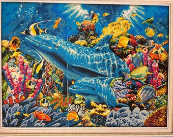 Cross Stitch Kit Big Dolphins