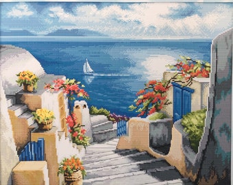 Cross Stitch Kit Blue Santorini
