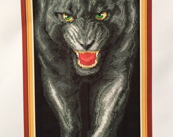 Cross stitch kit big cat panther
