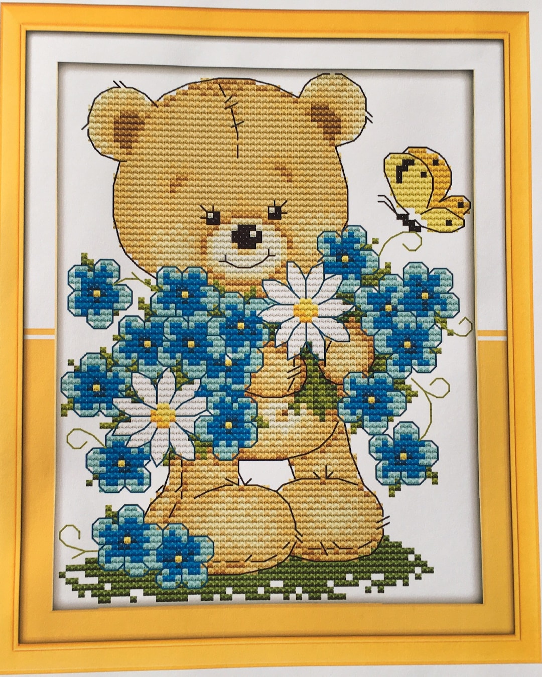 Cross Stitch Kit Teddy Bear Etsy