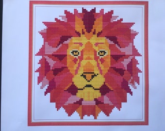 Cross stitch kit lion