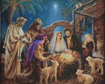 Cross Stitch Kit The Birth of Baby Jesus