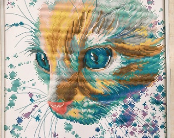 Cross stitch kit cat face
