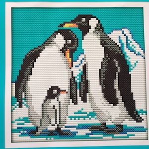 Cross Stitch Kit Family of Penguins