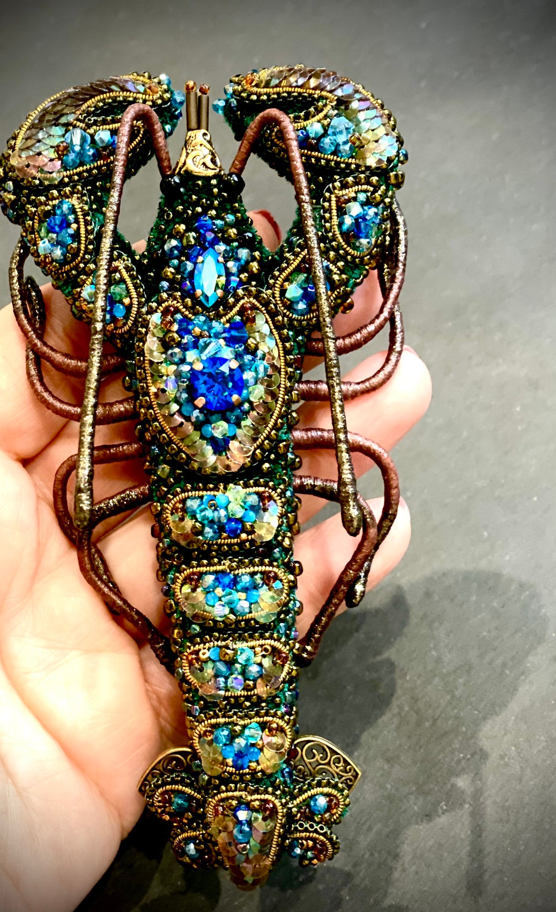 Blue lobster jewelry pin brooch Etsy