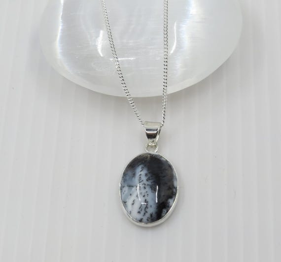 Handmade Merlinite Unique pendant in sterling silver