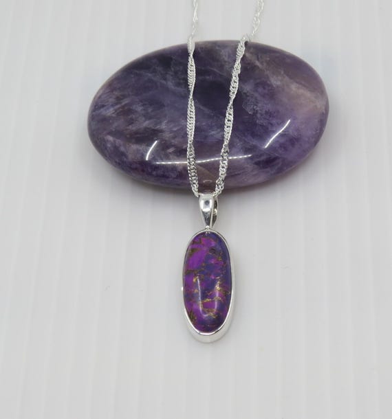 Handmade Purple Mohave Pendant set in sterling silver