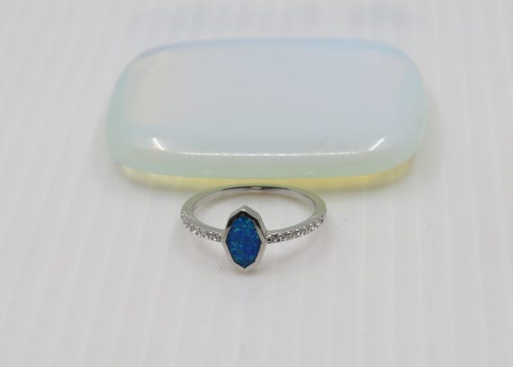 Handmade Sterling Silver Blue Opal Ring