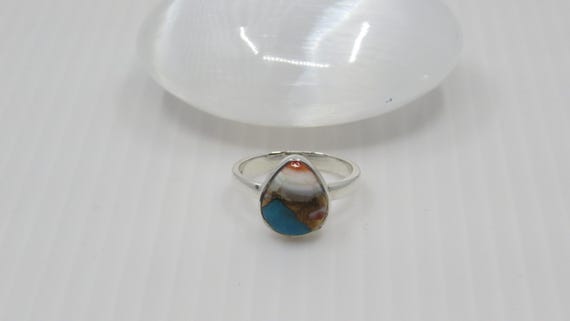 Handmade Oyster Mohave Sterling Silver Ring, 8x10mm Gemstone