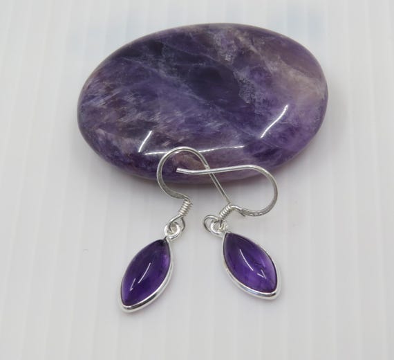 Handmade Amethyst Drop earrings set In sterling silver