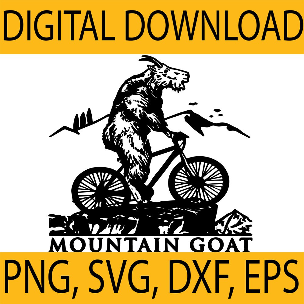 Mountain Goat SVG Funny Goat Bike SVG Goat Cycling Mountain | Etsy