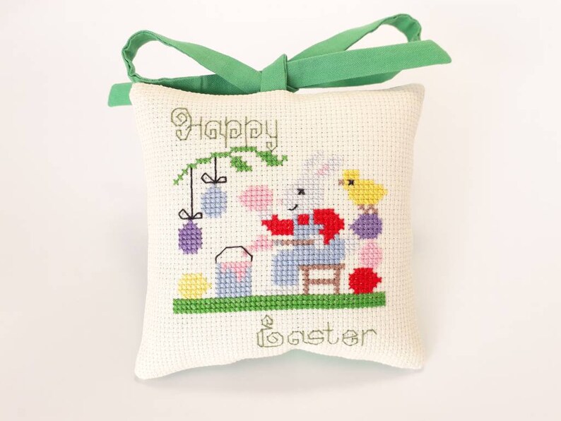 Pincushion Handmade Cushion Pillow Finished Cross Stitch Complete Cross Stitch