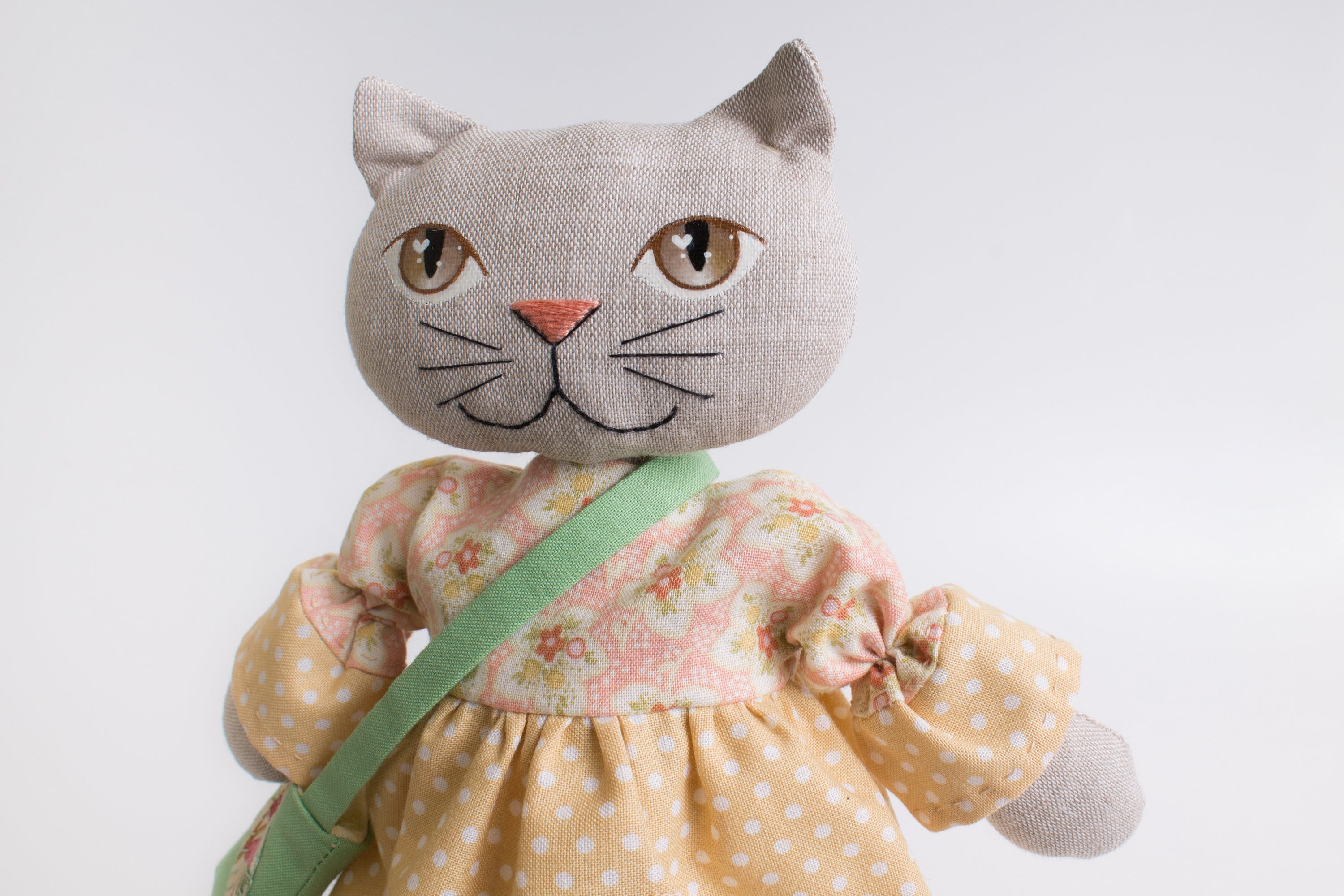 Cat Doll Handmade Primitive Stuffed Cat Shower gift Etsy