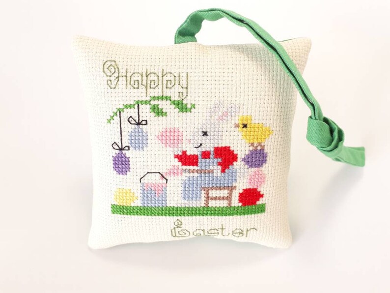 Pincushion Handmade Cushion Pillow Finished Cross Stitch Complete Cross Stitch