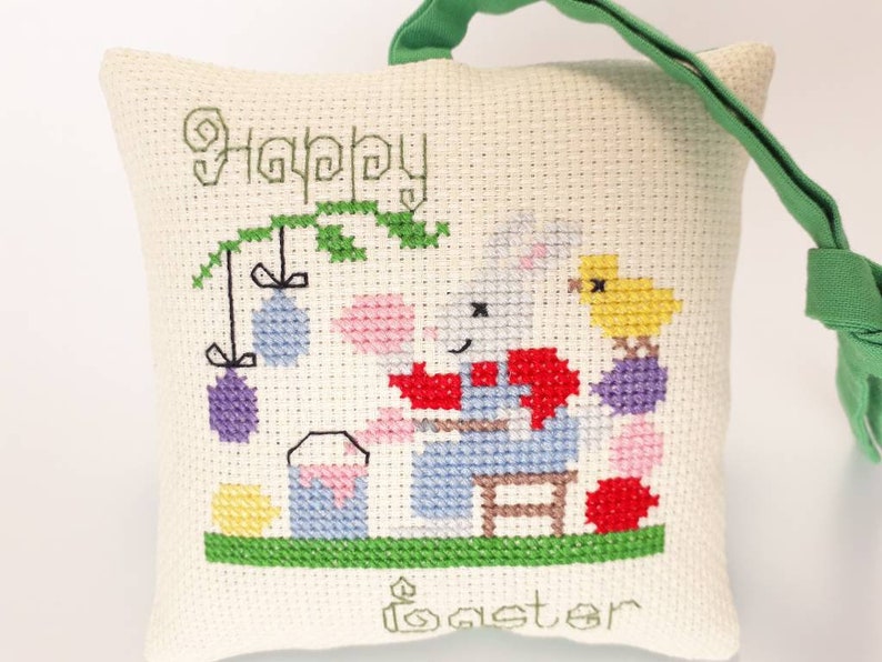 Pincushion Handmade Cushion Pillow Finished Cross Stitch Complete Cross Stitch
